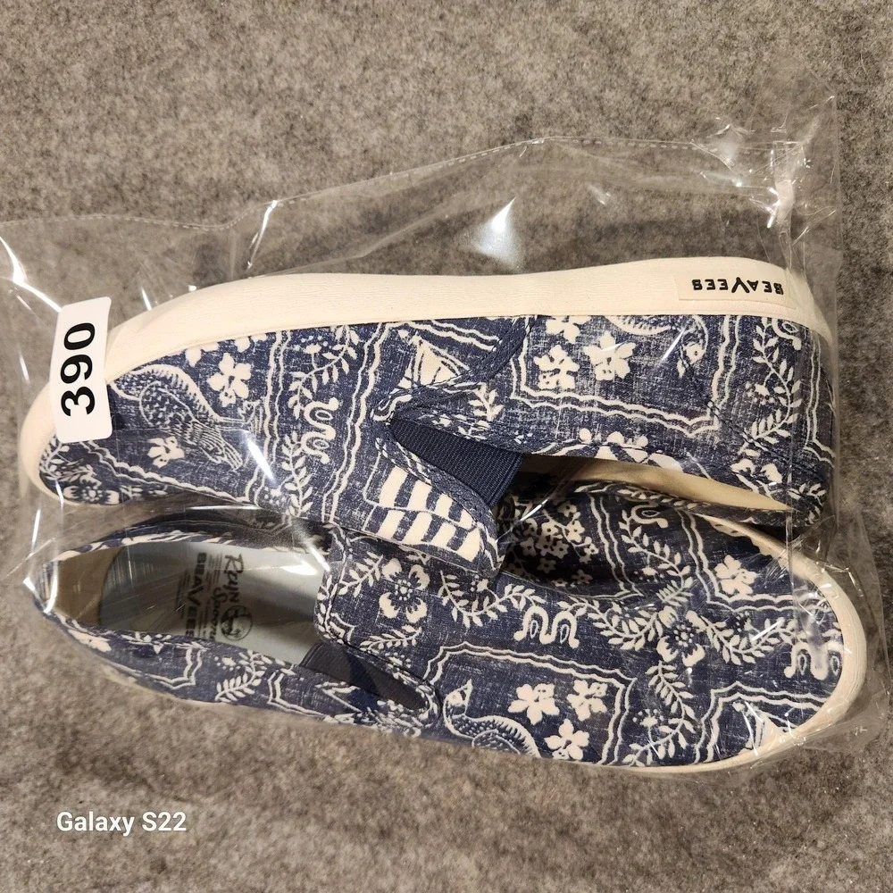 Reyn Spooner Shoes Mens Size 12 Blue White Baja Slip On Lahaina Sailor Hawaiian